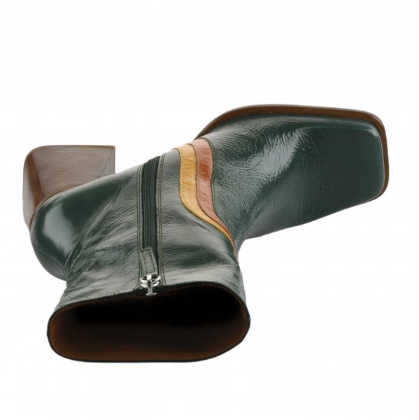 Boots femme - MIGLIO - Vert fonce vernis