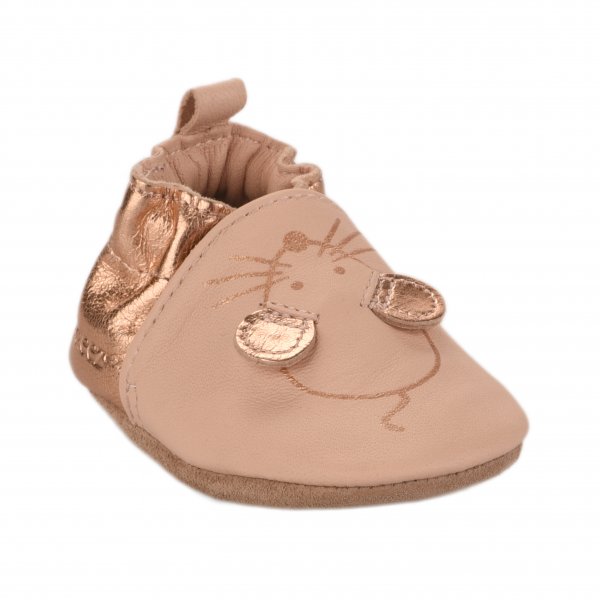 Chaussons fille - ROBEEZ - Rose dore