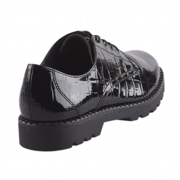 Chaussures à lacets femme - TAMARIS - Noir verni