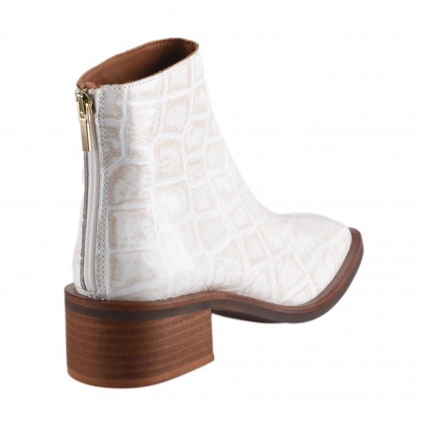 Boots femme - MIGLIO - Blanc verni