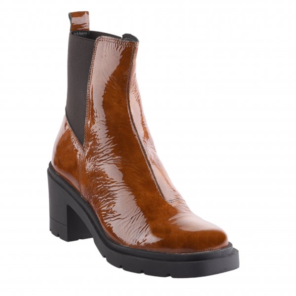 Boots femme - MIGLIO - Marron verni