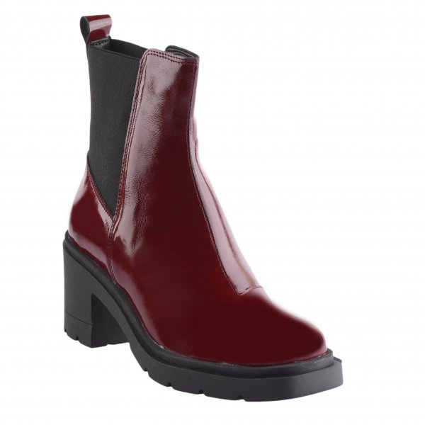 Boots femme - MIGLIO - Rouge bordeaux verni