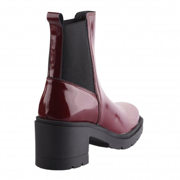 Boots femme - MIGLIO - Rouge bordeaux verni