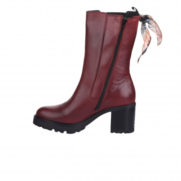 Boots femme - MIGLIO - Rouge bordeaux