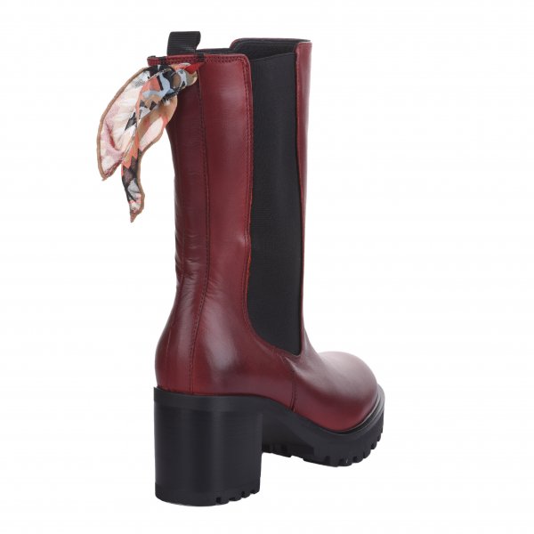 Boots femme - MIGLIO - Rouge bordeaux