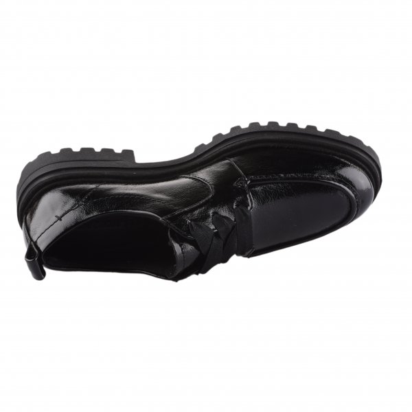 Chaussures à lacets femme - TAMARIS - Noir verni