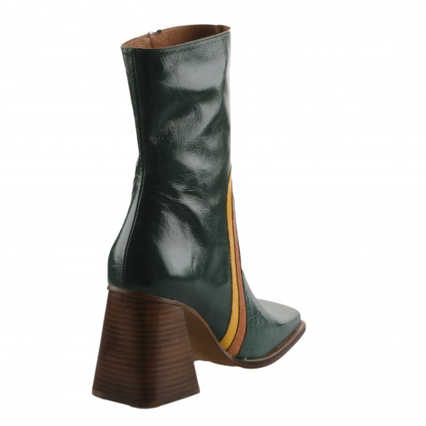 Boots femme - MIGLIO - Vert fonce vernis