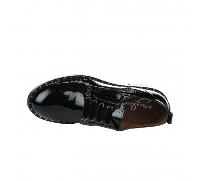 Chaussures à lacets femme - MIGLIO - Noir verni